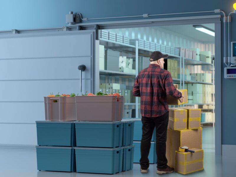 Man,Stands,At,The,Entrance,Of,A,Refrigerated,Storage,Room Temperature-Controlled Delivery for the UK Hospitality and Restaurant Sector